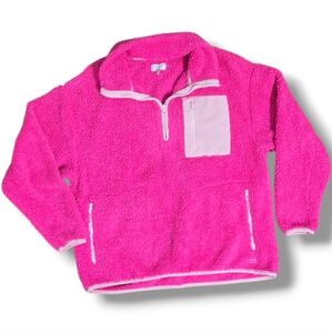 CROWN & IVY | FAUX FUR OVERSIZED QUARTER ZIP WOOBIE PULLOVER - …